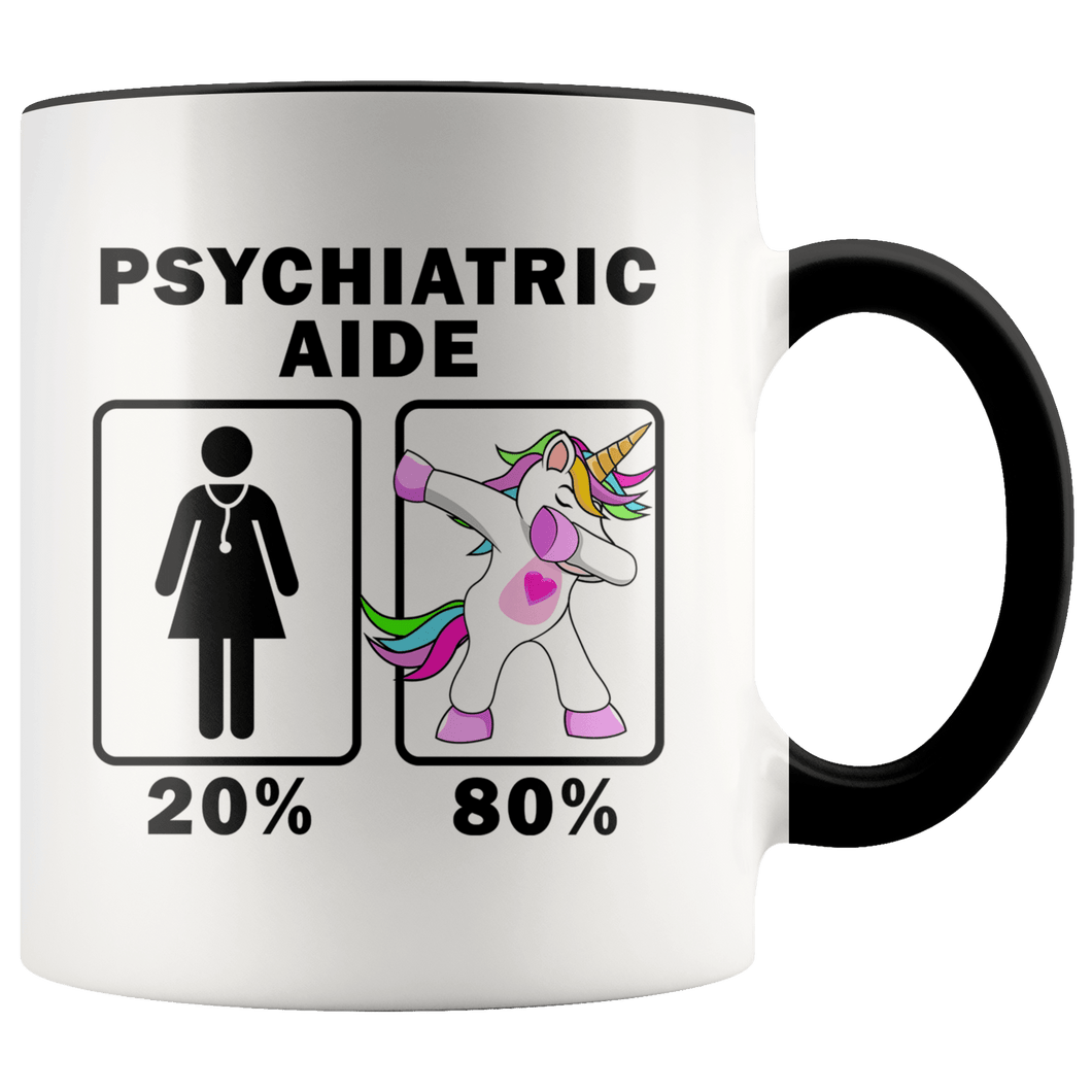 RobustCreative-Psychiatric Aide Dabbing Unicorn 20 80 Principle Superhero Girl Womens - 11oz Accent Mug Medical Personnel Gift Idea