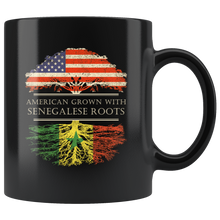 Load image into Gallery viewer, RobustCreative-Senegalese Roots American Grown Fathers Day Gift - Senegalese Pride 11oz Funny Black Coffee Mug - Real Senegal Hero Flag Papa National Heritage - Friends Gift - Both Sides Printed
