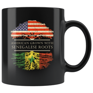 RobustCreative-Senegalese Roots American Grown Fathers Day Gift - Senegalese Pride 11oz Funny Black Coffee Mug - Real Senegal Hero Flag Papa National Heritage - Friends Gift - Both Sides Printed