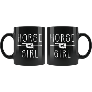 RobustCreative-Oklahoma Horse Girl Gifts Oklahoman Shape Country for women - 11oz Black Mug Racing Lover Gift Idea