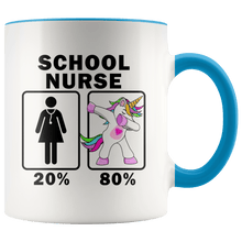 Load image into Gallery viewer, RobustCreative-School Nurse Dabbing Unicorn 20 80 Principle Superhero Girl Womens - 11oz Accent Mug Medical Personnel Gift Idea
