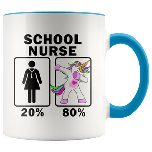 RobustCreative-School Nurse Dabbing Unicorn 20 80 Principle Superhero Girl Womens - 11oz Accent Mug Medical Personnel Gift Idea