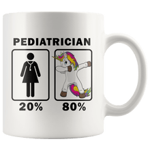 Load image into Gallery viewer, RobustCreative-Pediatrician Dabbing Unicorn 80 20 Principle Superhero Girl Womens - 11oz White Mug Medical Personnel Gift Idea
