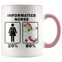 Load image into Gallery viewer, RobustCreative-Informatics Nurse Dabbing Unicorn 80 20 Principle Superhero Girl Womens - 11oz Accent Mug Medical Personnel Gift Idea
