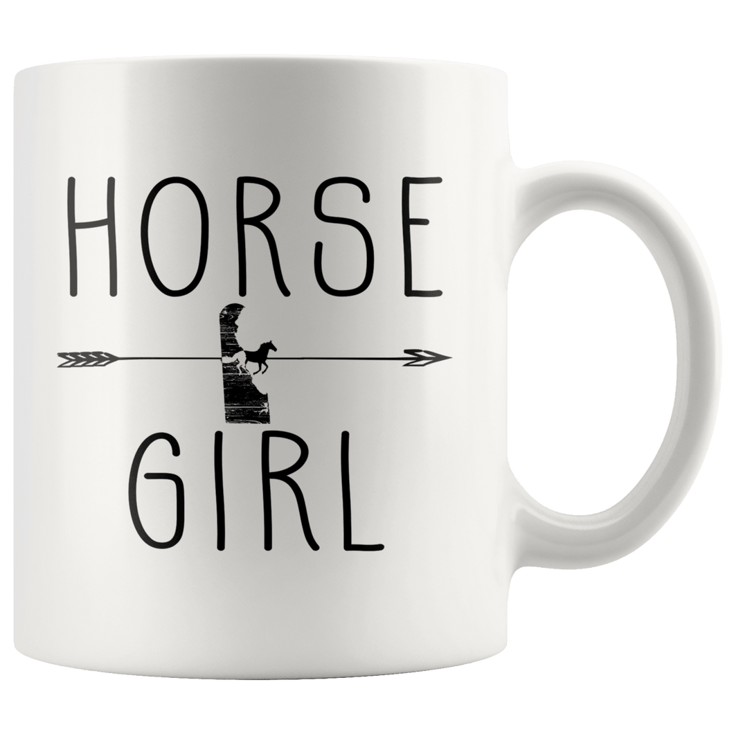 RobustCreative-Delaware Horse Girl Gifts Delawarean Shape Country for women - 11oz White Mug Racing Lover Gift Idea