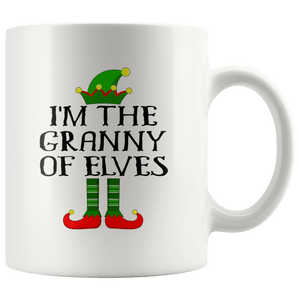 RobustCreative-Im The Granny of Elves Family Matching Elf Outfits PJ - 11oz White Mug Christmas group green pjs costume Gift Idea