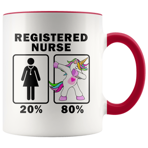 RobustCreative-Registered Nurse Dabbing Unicorn 20 80 Principle Superhero Girl Womens - 11oz Accent Mug Medical Personnel Gift Idea