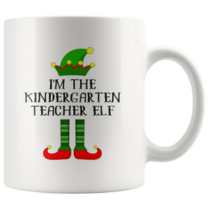 RobustCreative-Im The Kindergarten Teacher Elf Christmas Teaching's - 11oz White Mug I Just Really Like to Teach Cute Tiny Humans Gift Idea