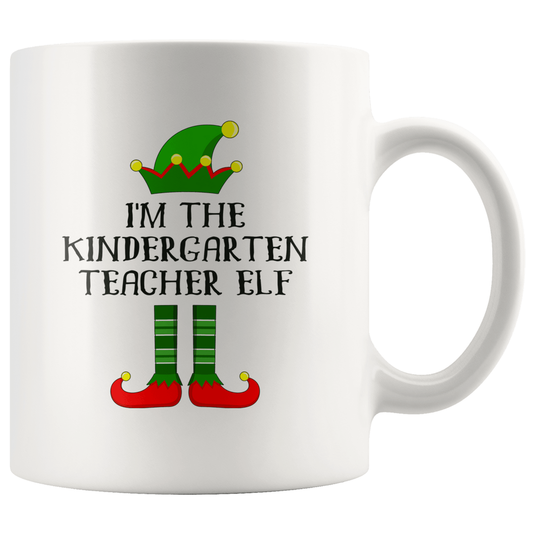 RobustCreative-Im The Kindergarten Teacher Elf Christmas Teaching's - 11oz White Mug I Just Really Like to Teach Cute Tiny Humans Gift Idea