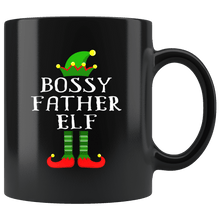 Load image into Gallery viewer, RobustCreative-Im The Bossy Father Elf Family Matching Outfits PJ - 11oz Black Mug Christmas group green pjs costume Gift Idea
