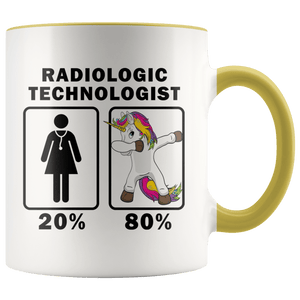 RobustCreative-Radiologic Technologist Dabbing Unicorn 80 20 Principle Superhero Girl Womens - 11oz Accent Mug Medical Personnel Gift Idea