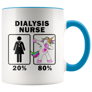 RobustCreative-Dialysis Nurse Dabbing Unicorn 20 80 Principle Superhero Girl Womens - 11oz Accent Mug Medical Personnel Gift Idea