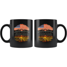 Load image into Gallery viewer, RobustCreative-Spanish Roots American Grown Fathers Day Gift - Spanish Pride 11oz Funny Black Coffee Mug - Real Spain Hero Flag Papa National Heritage - Friends Gift - Both Sides Printed
