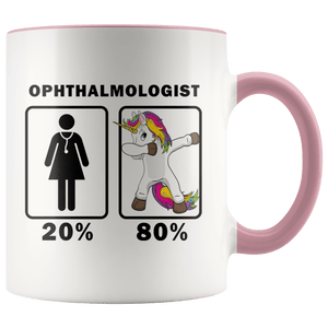 RobustCreative-Ophthalmologist Dabbing Unicorn 80 20 Principle Superhero Girl Womens - 11oz Accent Mug Medical Personnel Gift Idea