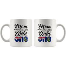 Load image into Gallery viewer, RobustCreative-Virgin Islander Mom of the Wild One Birthday British Virgin Islands Flag White 11oz Mug Gift Idea
