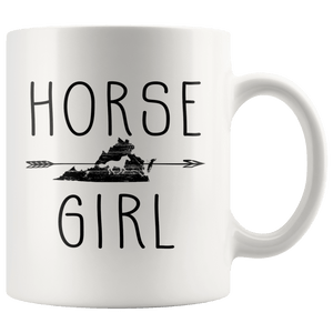 RobustCreative-Virginia Horse Girl Gifts Virginian Shape Country for women - 11oz White Mug Riding Lover Gift Idea