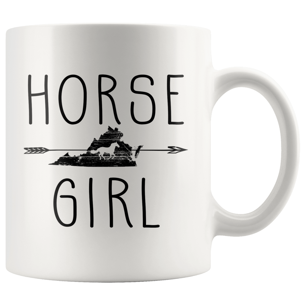 RobustCreative-Virginia Horse Girl Gifts Virginian Shape Country for women - 11oz White Mug Riding Lover Gift Idea