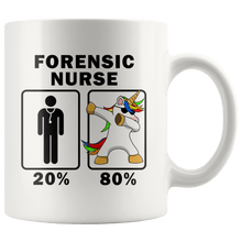 Load image into Gallery viewer, RobustCreative-Forensic Nurse Dabbing Unicorn 80 20 Principle Graduation Gift Mens - 11oz White Mug Medical Personnel Gift Idea
