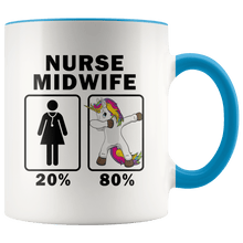 Load image into Gallery viewer, RobustCreative-Nurse Midwife Dabbing Unicorn 80 20 Principle Superhero Girl Womens - 11oz Accent Mug Medical Personnel Gift Idea
