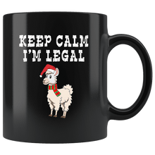 Load image into Gallery viewer, RobustCreative-Llama Dabbing Santa Keep Calm Im Legal Alpaca Peru Santas Hat - 11oz Black Mug Christmas gift idea Gift Idea
