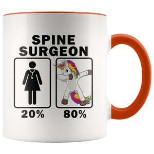 RobustCreative-Spine Surgeon Dabbing Unicorn 80 20 Principle Superhero Girl Womens - 11oz Accent Mug Medical Personnel Gift Idea