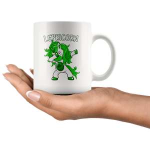 RobustCreative-Lepricorn  Dabbing Unicorn Leprechaun St Pattys Day White 11oz Mug Gift Idea