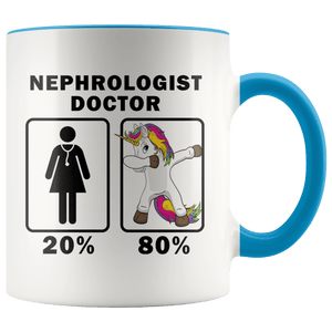 RobustCreative-Nephrologist Doctor Dabbing Unicorn 80 20 Principle Superhero Girl Womens - 11oz Accent Mug Medical Personnel Gift Idea