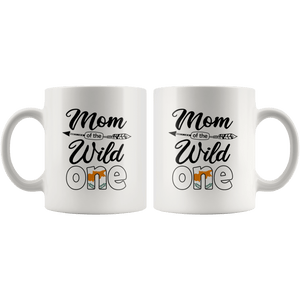 RobustCreative-Cypriot Mom of the Wild One Birthday Cyprus Flag White 11oz Mug Gift Idea