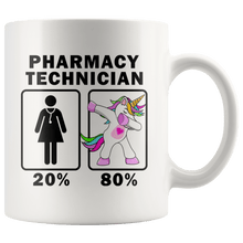 Load image into Gallery viewer, RobustCreative-Pharmacy Technician Dabbing Unicorn 20 80 Principle Superhero Girl Womens - 11oz White Mug Medical Personnel Gift Idea
