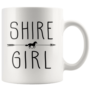 RobustCreative-Shire Horse Girl Gifts Horses Lover Riding Racing - 11oz White Mug Racing Lover Gift Idea