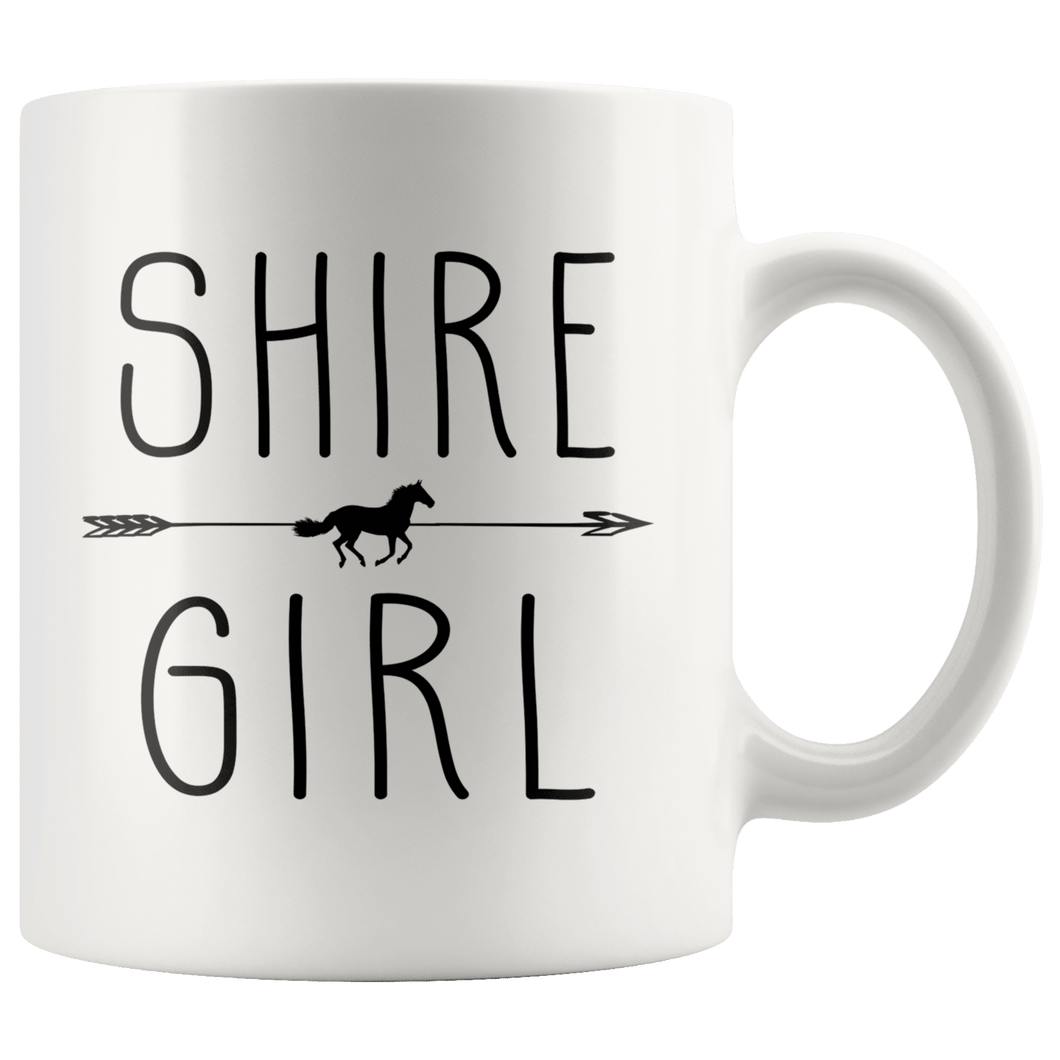 RobustCreative-Shire Horse Girl Gifts Horses Lover Riding Racing - 11oz White Mug Racing Lover Gift Idea