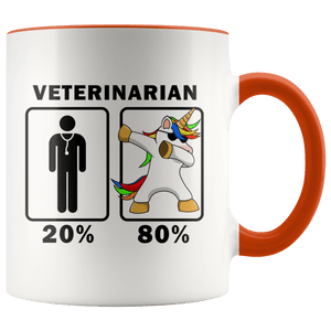 RobustCreative-Veterinarian Dabbing Unicorn 80 20 Principle Graduation Gift Mens - 11oz Accent Mug Medical Personnel Gift Idea