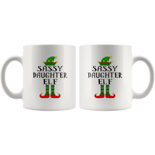 Load image into Gallery viewer, RobustCreative-Im The Sassy Daughter Elf Family Matching Outfits PJ - 11oz White Mug Christmas group green pjs costume Gift Idea
