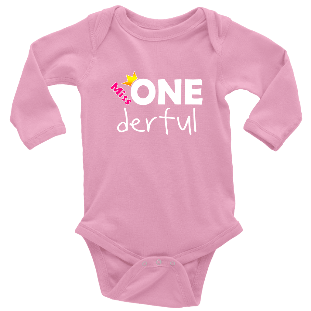 RobustCreative-Miss Onederful First Birthday Outfit Boy for One Year Old Baby 1st Longsleeve Bodysuit