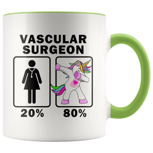 RobustCreative-Vascular Surgeon Dabbing Unicorn 20 80 Principle Superhero Girl Womens - 11oz Accent Mug Medical Personnel Gift Idea