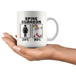 RobustCreative-Spine Surgeon Dabbing Unicorn 80 20 Principle Superhero Girl Womens - 11oz White Mug Medical Personnel Gift Idea