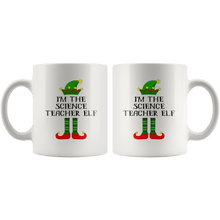 Load image into Gallery viewer, RobustCreative-Im The Science Teacher Elf Christmas Teaching&#39;s - 11oz White Mug I Just Really Like to Teach Cute Tiny Humans Gift Idea
