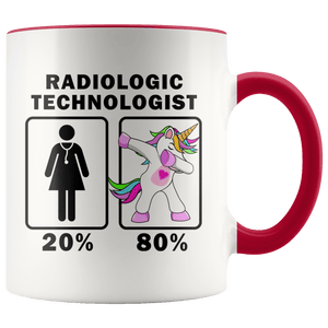 RobustCreative-Radiologic Technologist Dabbing Unicorn 20 80 Principle Superhero Girl Womens - 11oz Accent Mug Medical Personnel Gift Idea