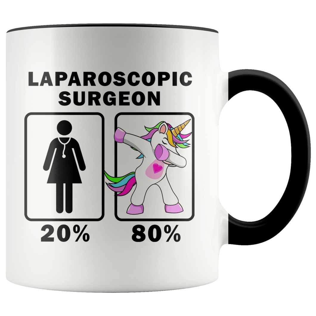 RobustCreative-Laparoscopic Surgeon Dabbing Unicorn 20 80 Principle Superhero Girl Womens - 11oz Accent Mug Medical Personnel Gift Idea