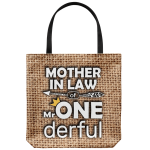 RobustCreative-Mother In Law of Mr Onederful Crown 1st Birthday Boy Im One Outfit Tote Bag Gift Idea