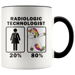 RobustCreative-Radiologic Technologist Dabbing Unicorn 80 20 Principle Superhero Girl Womens - 11oz Accent Mug Medical Personnel Gift Idea