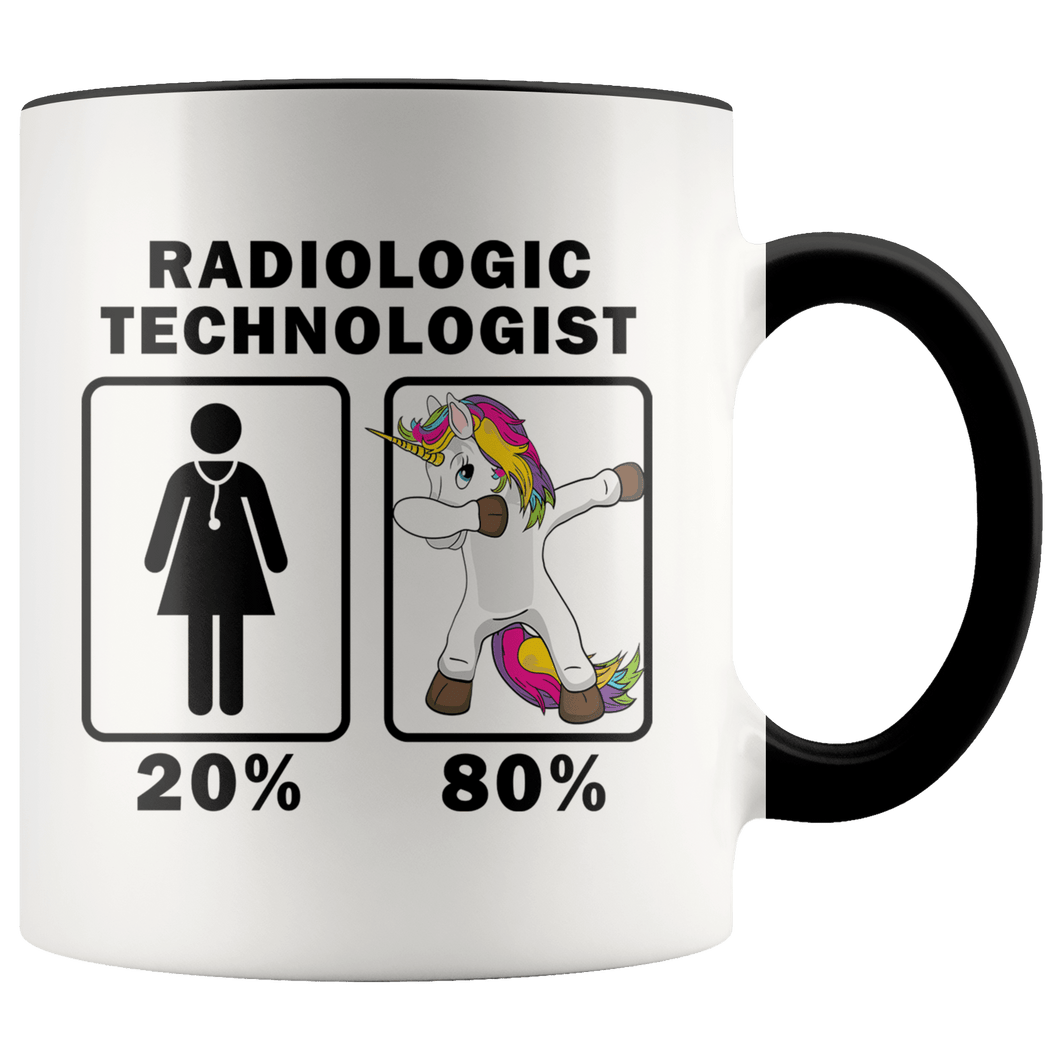 RobustCreative-Radiologic Technologist Dabbing Unicorn 80 20 Principle Superhero Girl Womens - 11oz Accent Mug Medical Personnel Gift Idea