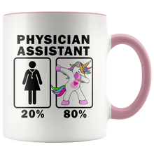 Load image into Gallery viewer, RobustCreative-Physician Assistant Dabbing Unicorn 20 80 Principle Superhero Girl Womens - 11oz Accent Mug Medical Personnel Gift Idea
