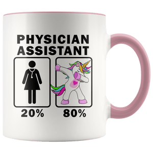 RobustCreative-Physician Assistant Dabbing Unicorn 20 80 Principle Superhero Girl Womens - 11oz Accent Mug Medical Personnel Gift Idea