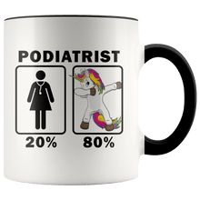 Load image into Gallery viewer, RobustCreative-Podiatrist Dabbing Unicorn 80 20 Principle Superhero Girl Womens - 11oz Accent Mug Medical Personnel Gift Idea
