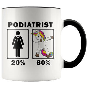 RobustCreative-Podiatrist Dabbing Unicorn 80 20 Principle Superhero Girl Womens - 11oz Accent Mug Medical Personnel Gift Idea