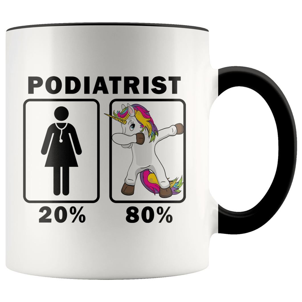 RobustCreative-Podiatrist Dabbing Unicorn 80 20 Principle Superhero Girl Womens - 11oz Accent Mug Medical Personnel Gift Idea