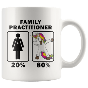 RobustCreative-Family Practitioner Dabbing Unicorn 80 20 Principle Superhero Girl Womens - 11oz White Mug Medical Personnel Gift Idea