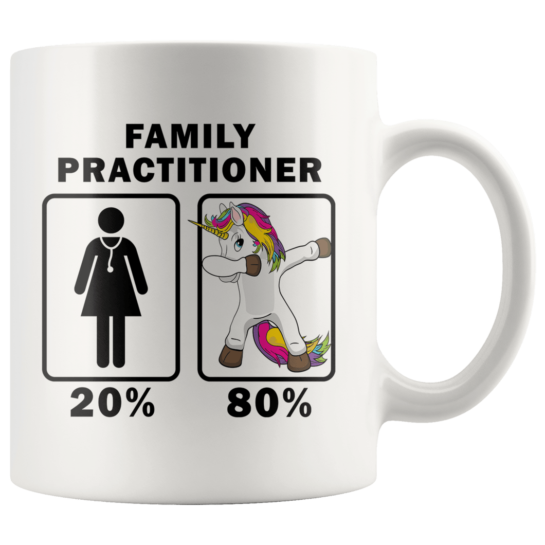 RobustCreative-Family Practitioner Dabbing Unicorn 80 20 Principle Superhero Girl Womens - 11oz White Mug Medical Personnel Gift Idea