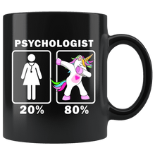 Load image into Gallery viewer, RobustCreative-Psychologist Dabbing Unicorn 20 80 Principle Superhero Girl Womens - 11oz Black Mug Medical Personnel Gift Idea
